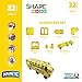 Shapemags 32 Pcs School Bus Magnet Building Tiles Magnetic Blocks - School Bus Building Set with 16 Figures, Award Winning STEM Educational 3D Construction Blocks Set