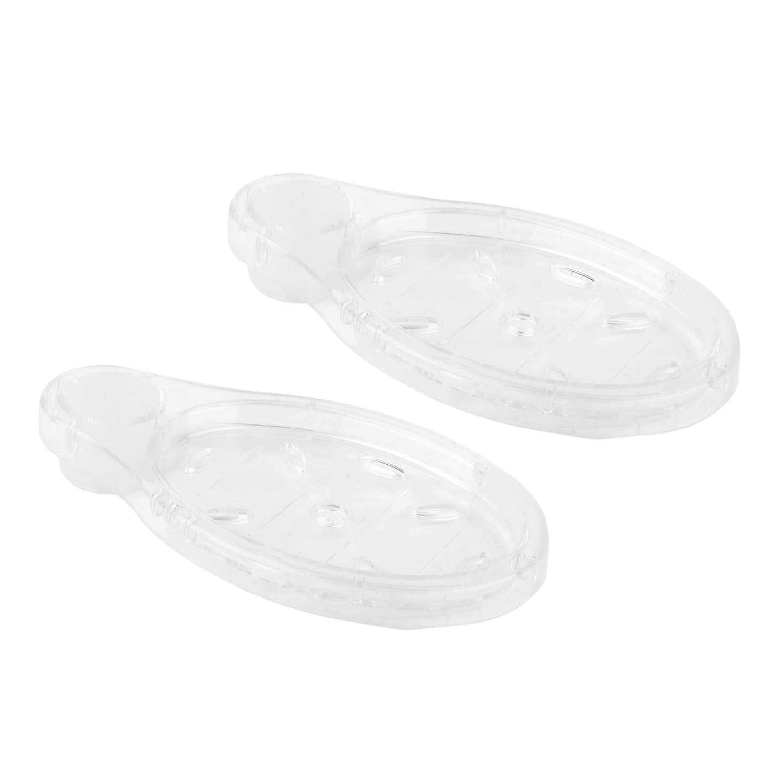 Beufee 2PCS Shower Rail Soap Dish, Bathroom Shower Rail Soap Holder ABS Shower Soap Tray Reusable Clear Shower Soap Tray, 16.9 * 9.5 * 2.5cm