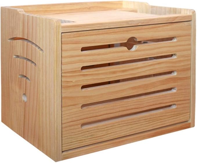 Unit Shelf Floating Shelf Wooden Routers Remotes Control Holder WIFI