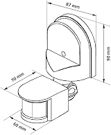 Maclean MCE25 GR Wall-Mounted 180° Motion & Dusk Sensor 1200W Grey view 5