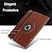MoKo Case Fit Apple iPad 9.7 Inch 2018/2017（iPad5 / iPad6）/ iPad Air/iPad Air 2 Tablet - 360 Degree Rotating Cover Case with Document Card Slots, Auto Wake/Sleep, Brown