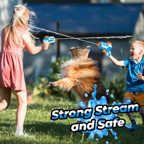 Dekukar 4 Pack Water Pistols for Kids, Small Mini Water Squirt Gun | Summer Pool Garden Beach, Birthday Party Favors Fillers for Boys Girls Outdoor, Training Toy for Dog Cat (Gift Package)