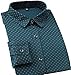 YTD Mens 100% Cotton Casual Slim Fit Long Sleeve Button Down Printed Dress Shirts US M Green
