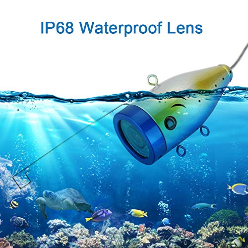 Ashata Appareil Photo Fish Finder, 50m Caméra De Pêche Sous-marine Hd 1000tvl Appareil Photo De Pêche Sous-marine, Détecteur De Poissons étanche De 30 Led Avec écran Couleur Tft De 9 Pouces(eu)