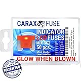 50 pcs. Smart Glow When Blown Car Fuse Super MINI LOW PROFILE LP Blade. Auto Fuse Assortment Automotive Kit Replacement Fuses. PREMIUM Box. CARAX FUSE Wire Indicator Illuminating Fuses.