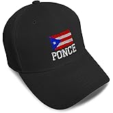 Custom Baseball Caps for Men & Women Embroidered Puerto Rican Flag Ponce Boricua Caribbean Acrylic