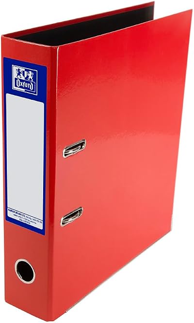 Oxford Premium A4 Lever Arch File Red Single Folder Heavy Duty 70mm Spine