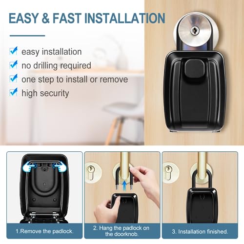ENONEO Key Safe Large Key Safe Waterproof Key Safe with Code 12 Digit Key Box Combination for Home Factory Outdoor School