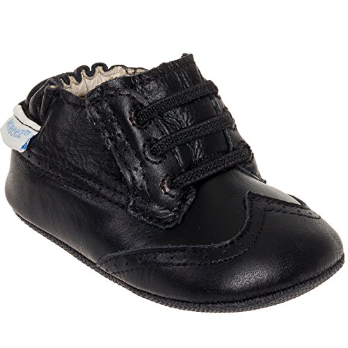 Robeez Infant Mini Shoez Lil Man Slip On Dress Shoes (Black 6-9 Months)