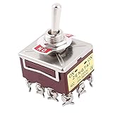 Uxcell 12 Screw Terminals On/On 4PDT Toggle Switch, AC 15 Amp/250V, 10 Amp/380V