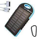 Brolar - Solar Charger 5000mAH Portable Power Bank for iPhone 6, iPad, Android, Cell Phone, Tablet. Waterproof, DustProof, ShockProof, Portable Smart Phone Charger by Brolar