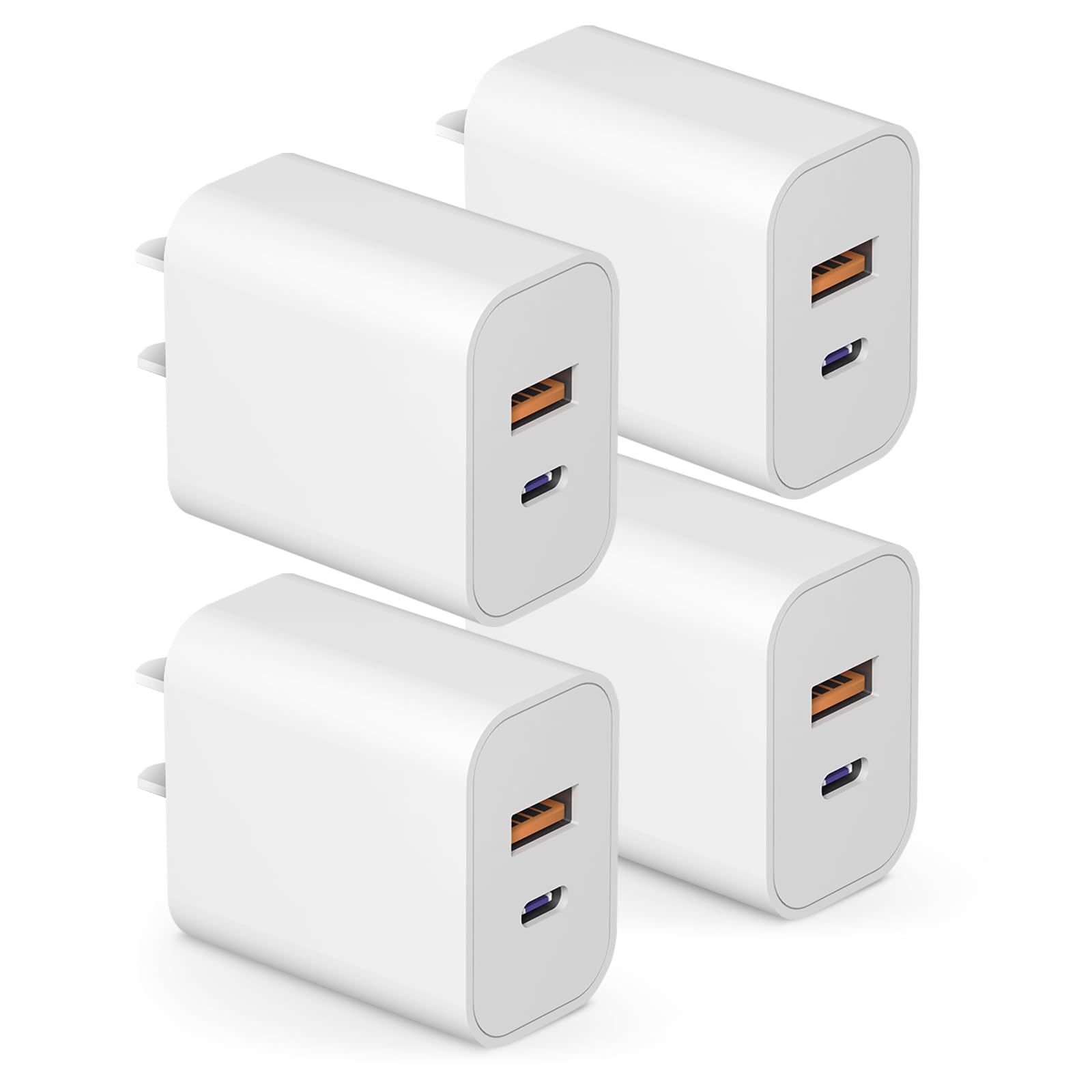 Photo 1 of [4 Pack] USB C Charger Block Charging Block Type C Charger 20W Wall Chargers for iPhone Air/17/17 Plus/17 Pro/17 Pro Max/16/16 Plus/16 Pro/16 Pro Max/15/15 Pro/15 Pro Max/14/13/12 Pro/Samsung/Android