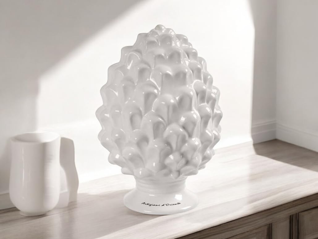 GMM Sicilian Statues, Artistic Sculptures, Decorative, Ornamental, Sicilian Design Ornament, Typical Object, Party Favor 10 CM-H (Ceramic - White)