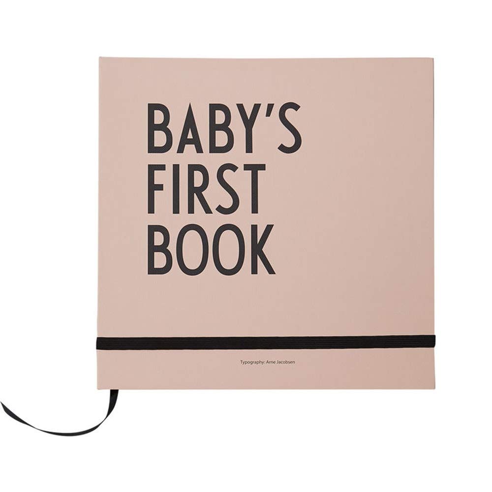 Design Letters Baby's First Book | Minimalist Baby Scrapbook with Envelope, Milestone Cards, Photos | HardCover Baby Book | Keepsake Record Book | Baby Journal 25x25 cm