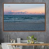 Framed Canvas Wall Art Coastal Freedom Aerial Beach Beach Coastal Cool Minimalism Multicolor Photography Relax/Calm - 16x24 inches