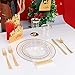 IOOOOO 96 Pcs Plastic Gold Plates, Gold Disposable Plates Includes: 48 Dinner Plates 10.25