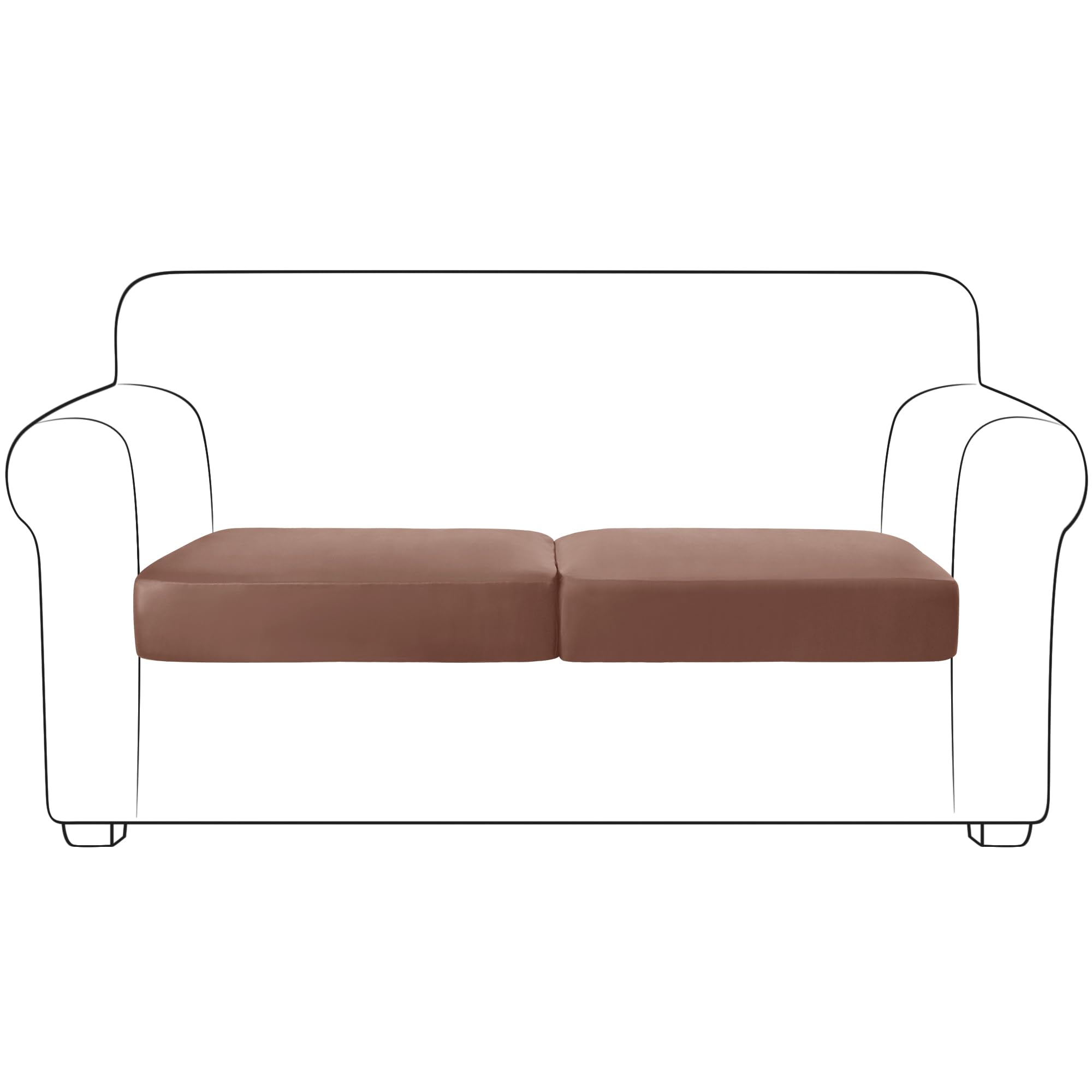 Photo 1 of Yates Home PU Leather Couch Sofa Cushion Slipcover Water-Proof Elastic Chair RV Seat Covers Loveseat Slip Cover for Seater Replacement in Living Room?2 Piece Large Sofa Cushion Covers,Light Brown