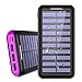 Portable Charger 24000mAh Solar Power Bank, 2 Input & 3 Output USB Phone Charger,ALLSOLAR External Battery Pack, iSmart 2.0 Tech Fast Charging for iPhone,iPad & Samsung Galaxy & More - Purple