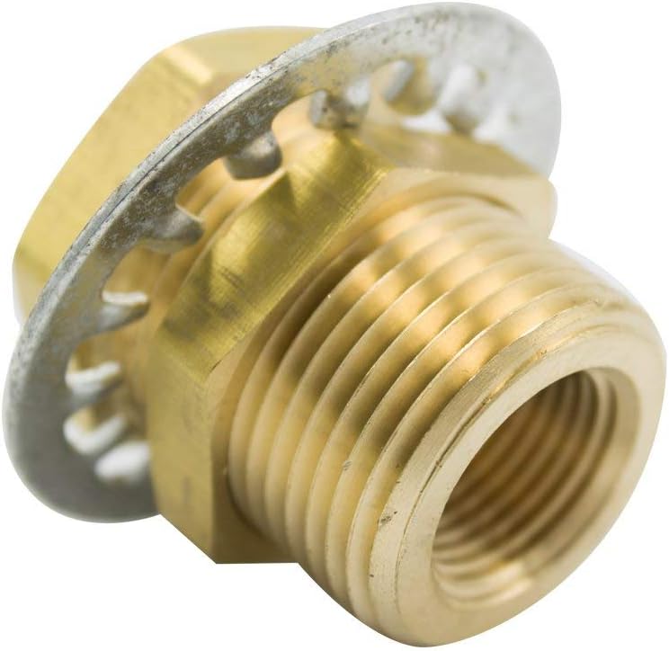 Vis Brass Pipe Fitting, Bulkhead Coupling, 1/4 NPT Female Anchor