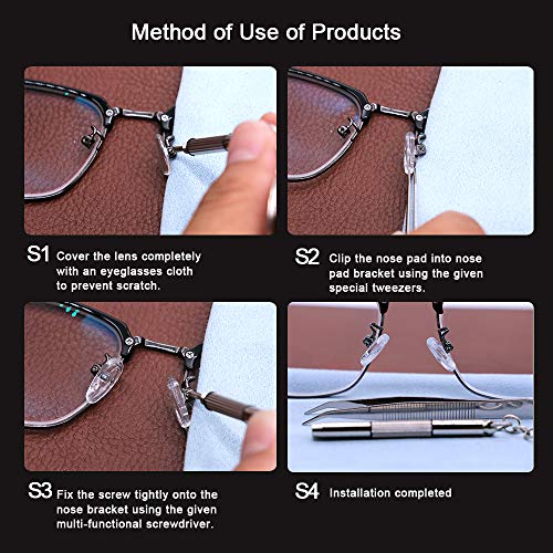 image for dailisha Updated 3 Pairs Anti-Slip Silicone Eyeglass Nose Pads 14mm x 