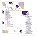 Purple and Gold Baby Shower Games - Word Scramble Game for Girls or Boys - Fun Gender Reveal Activity with Prizes - Prince or Princess Theme - 25 Pack, Royal Mermaid Design
