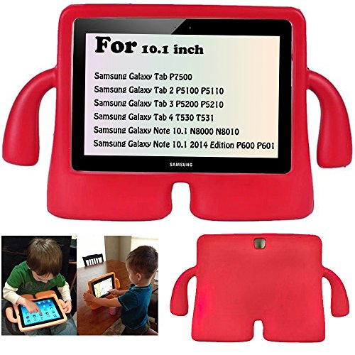 Y&M(TM)Samsung Galaxy Tab Case, EVA Foam Shockproof Durable Light Weight Kids Protective Tablets Cover for Samsung Galaxy Tab 2/ 3 / 4 / T530/TT531/N8000/Galaxy Note 10.1 inch (Red)