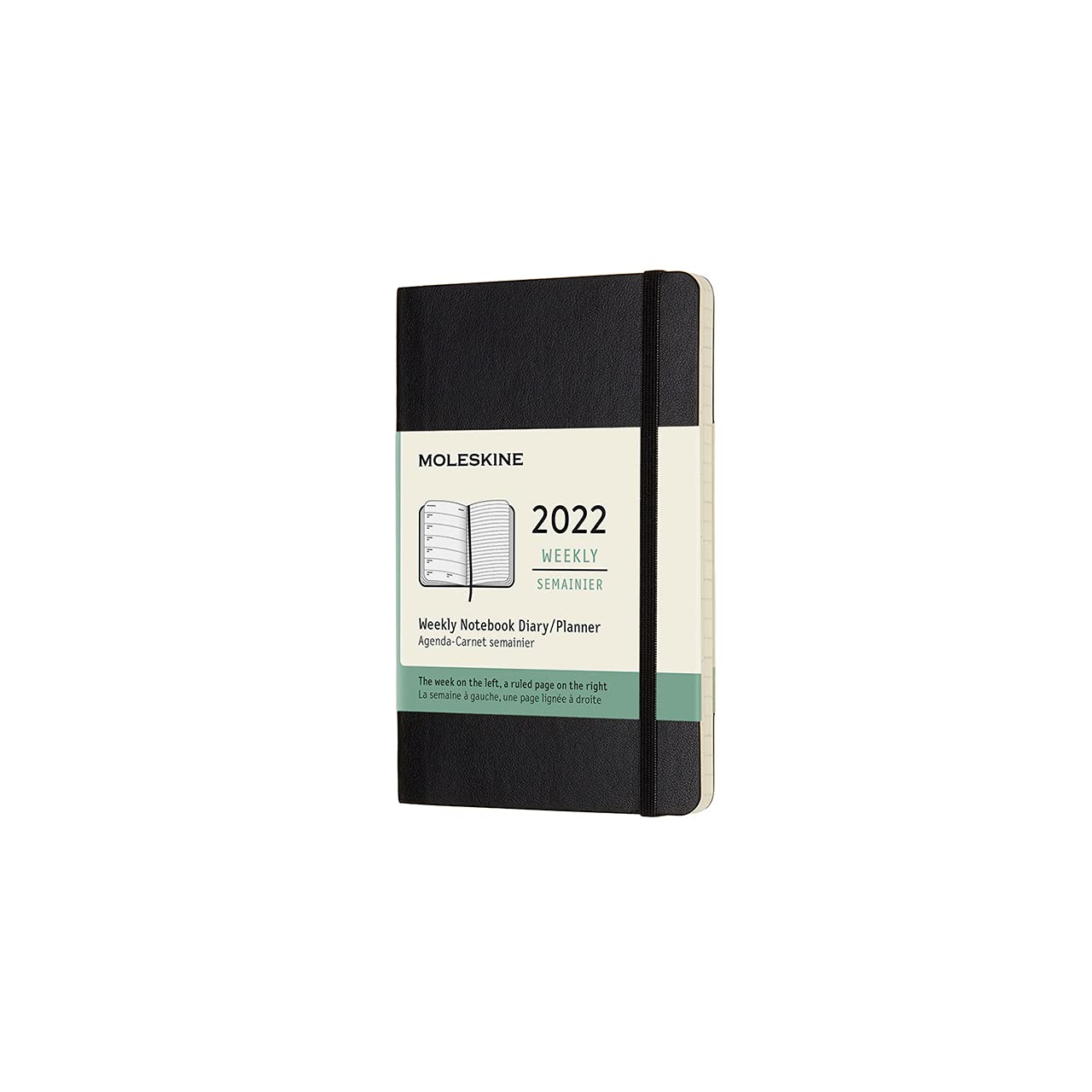 Moleskine Weekly Planner 2022, 12-Month Weekly Diary, Weekly Planner and Notebook, Soft Cover, Pocket Size 9 x 14 cm, Colour Black, 144 Pages