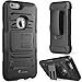 i-Blason Prime Case Designed for iPhone 6s Plus, Kickstand Apple iPhone 6 Plus Case (5.5) Heavy Duty Dual Layer Combo Holster Cover Belt Clip (Black)
