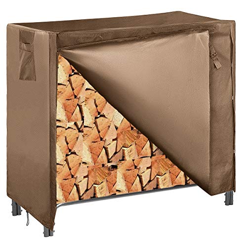 Kisworm 4ft Outdoor Firewood Rack Cover Waterproof, Log Rack Cover