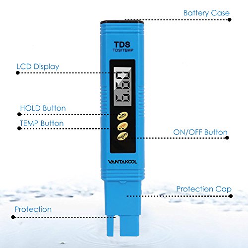 TDS Meter, Pocket Size Â±2% High Accuracy TDS Tester for Water Quality, Aquarium, Pool & Hydroponics, Professional 2-in-1 Handel Digital TDS Meter with 0-9990 ppmï¼ˆNew versionï¼‰