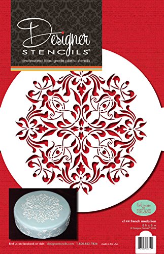 Designer Stencils C144 French Medallion Cake Stencil Top (8