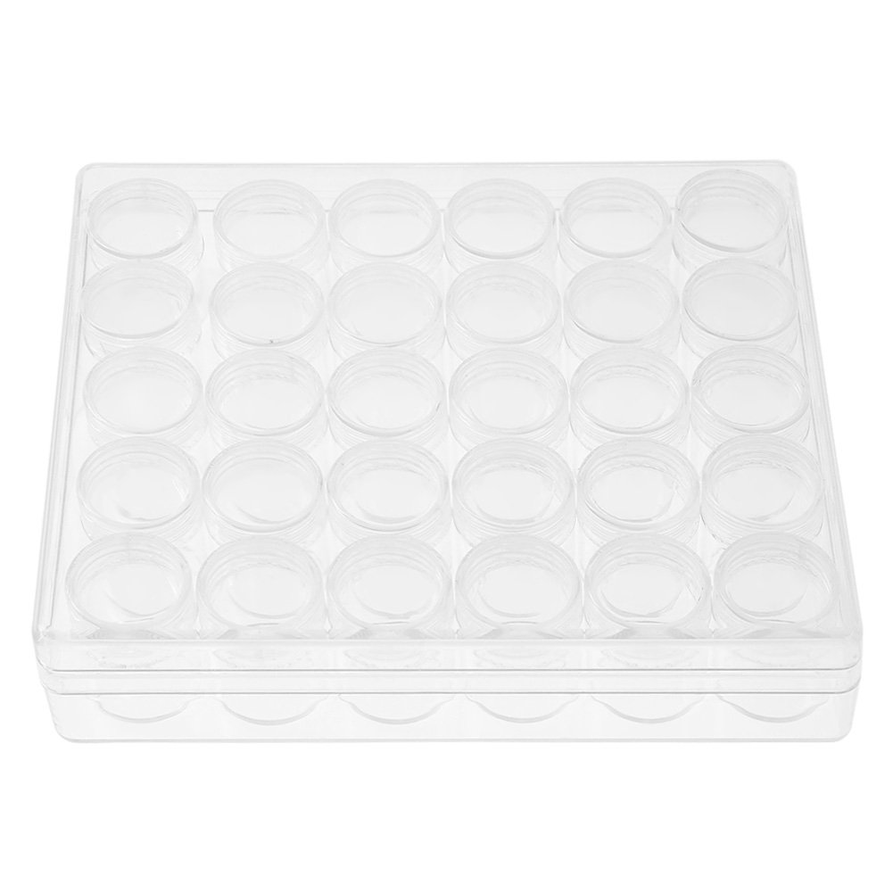 30pcs Cosmetic Containers 6ml Volume Transparent Plastic Jars with Lids Sample Bottles,Portable Travel Bottle Pot Jars for Cream Lotion Eye Shadow and Etc in Organized Box (Clear)