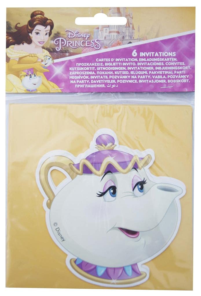 Procos Disney Beauty & The Beast Party Invitations & Envelopes (6 Pack)