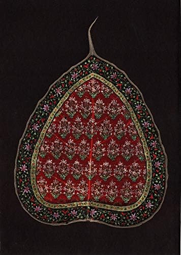 Peepal Leaf Painting Handmade Indian Miniature Floral Wall Decor Art Drawing