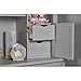 Evolur Aurora Bookcase in Akoya Grey Pearl/Silver Mist