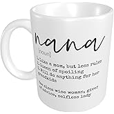 Yipaidel Nana Definition Coffee Mugs, Grandma Mother's Birthday Gifts for Granddaughter, Grandson - Double Side Printed Ceramic Mug Cup 11 Ounce