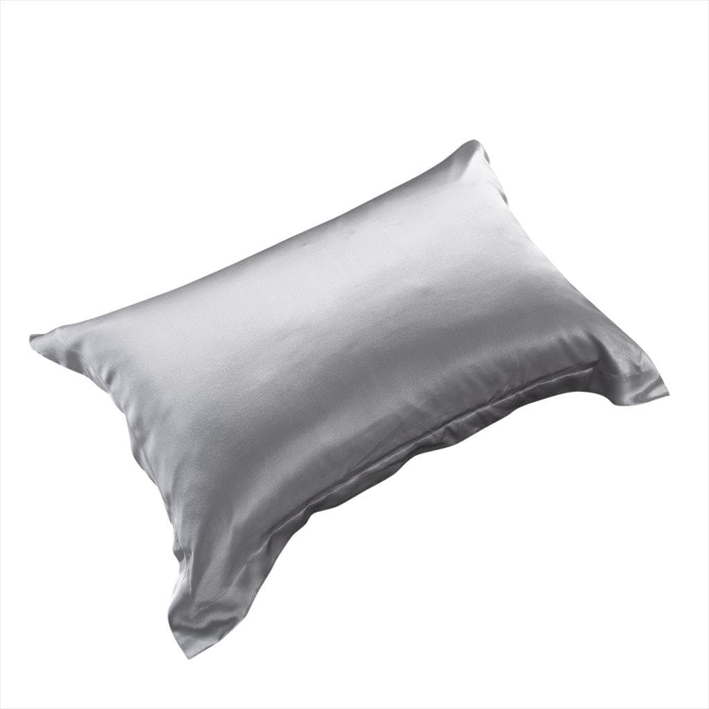 LUXUER - Silk Oxford Pillowcase Machine Washable 100% Pure Mulberry Silk Charmeuse Hypoallergenic for All Seasons Single Pack King Size 20x36 inch, Silver Grey/Gray