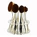eBoot Oval Makeup Brush Holder 10 Holes Drying Rack Organizer Cosmetic Shelf Tool (Clear)