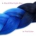 MSHAIR Ombre Jumbo Braiding Hair Extension Synthetic Kanekalon Fiber for Twist Braiding Hair Black/Blue/Light Blue Color 24 Inch 3 Pieces/lot