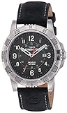Timex Men's T49988 Expedition Rugged Metal Black/Silver-Tone Leather Strap Watch