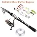 PLUSINNO Telescopic Fishing Rod and Reel Combos Full Kit, Carbon Fiber Fishing Pole, 12 +1 Shielded Bearings Stainless Steel BB Spinning Reel
