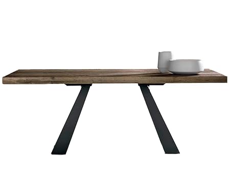 Viadurini Tavolo In Legno Massello Di Design Realizzato In