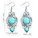 Tagoo Women's Silver Alloy Round Turquoise Earrings