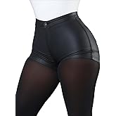 Women's Black Faux Leather Shorts High Waist Sexy Stretch Mini Booty Hot Shorts