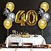 Unomor 40th Birthday Decorations with 40th Birthday Balloons in Black, Silver and Gold for Birthday Supplies—30 Pack