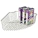 mDesign Lazy Susan Wire Storage Basket with Handle for Kitchen Cabinets, Pantry - 1/4, Satin
