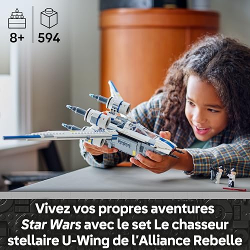 Star Wars : Andor Le Chasseur Stellaire U-Wing De l’Alliance Rebelle Jeu avec Ailes Articulées - 3 Minifigurines & Figurine Droïde K-2SO - Cadeau pour Garçon 8 Ans & Fans De Andor Saison 2 75399