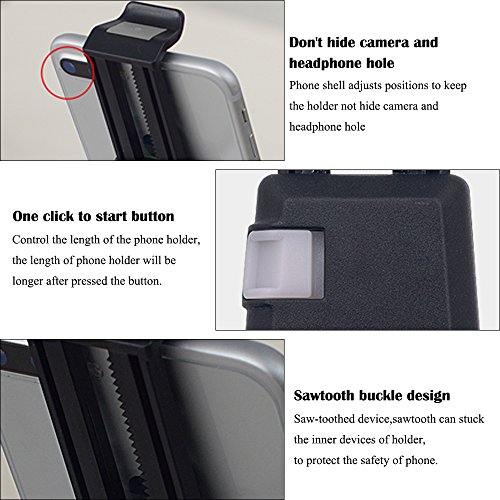 Bike Mount Phone Holder Adjustable Motorcycle Rear View Mirror Cell Phone Cradle Holder for Bicycle MTB Bike Fits iPhone 6, iPhone 7, iPhone 8, Samsung Galaxy S7, S6 & GPS, Black/Grey