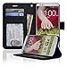 navor LG G2 Life Protective Book Style Folio Wallet PU Leather Case (Black)