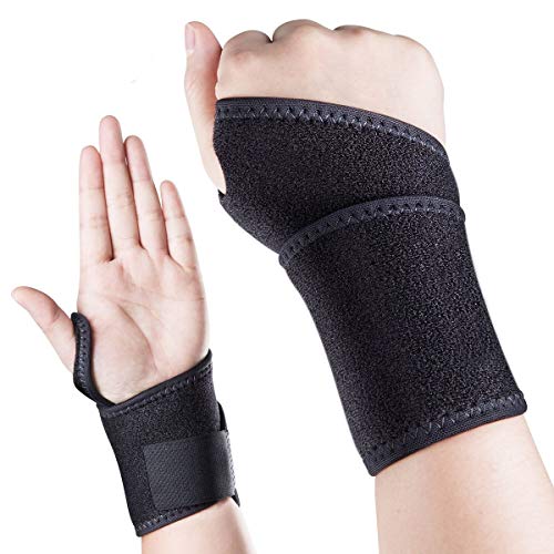 Xelparuc Adjustable Athletic Wrist Brace for Men & Women, Support for Carpal Tunnel, Tendonitis, Weightlifting,(Black /1 Pair)